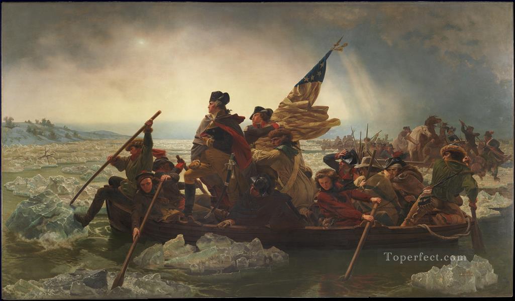 ワシントンを越えてデラウェア州 アメリカ革命 エマヌエル・ロイツェ ロイツェ軍事戦争油絵
